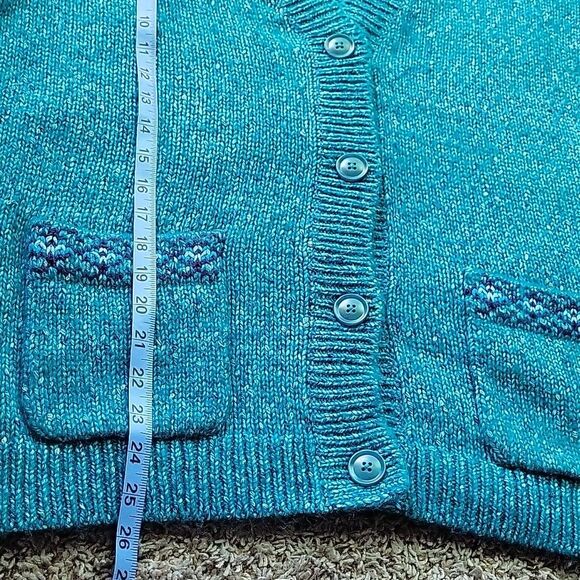 Coldwater Creek Blue Cardigan Sweater V-Neck Boucle Knit Size M - Picture 11 of 11